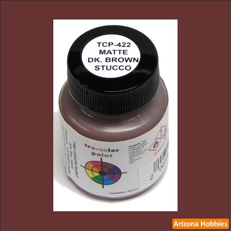 Tru-Color Paint 1 oz Matte Stucco Dark Brown Paint TCP422